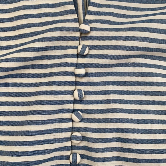 NWT Madewell Flutter-Sleeve Top Stripe small - Picture 2 of 5